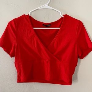 Red crop top